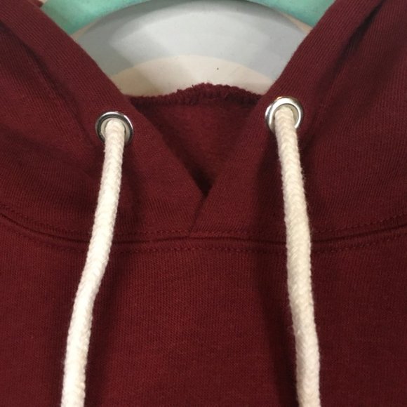 ASOS Cropped Hoodie Burgundy - Picture 3 of 5